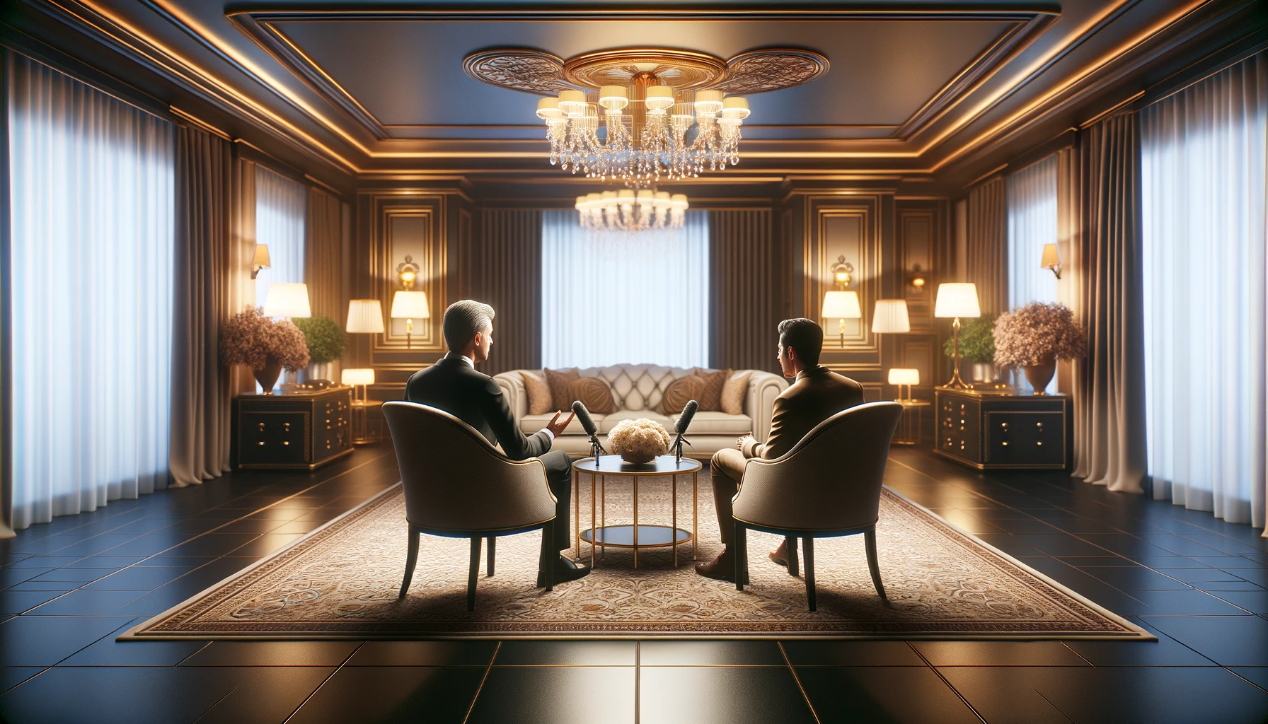 face-to-face interview between a celebrity and an interviewer