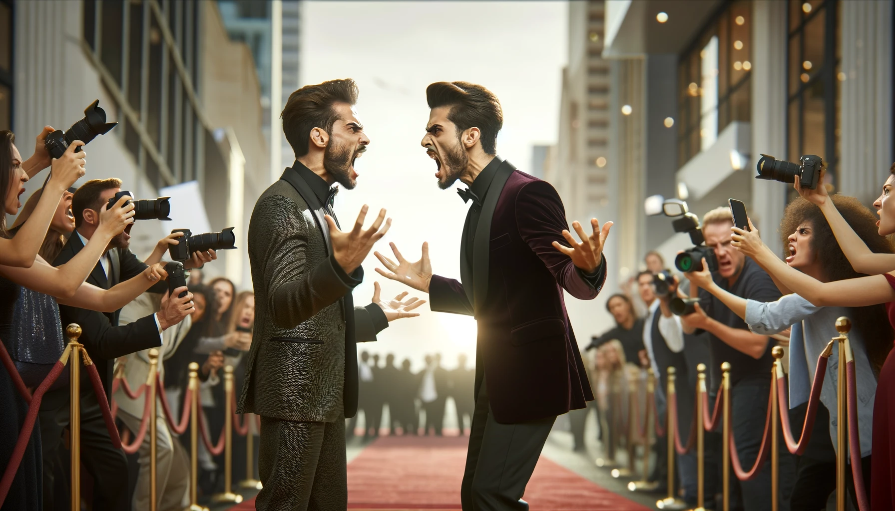 Two beautiful and angry celebrities are arguing
