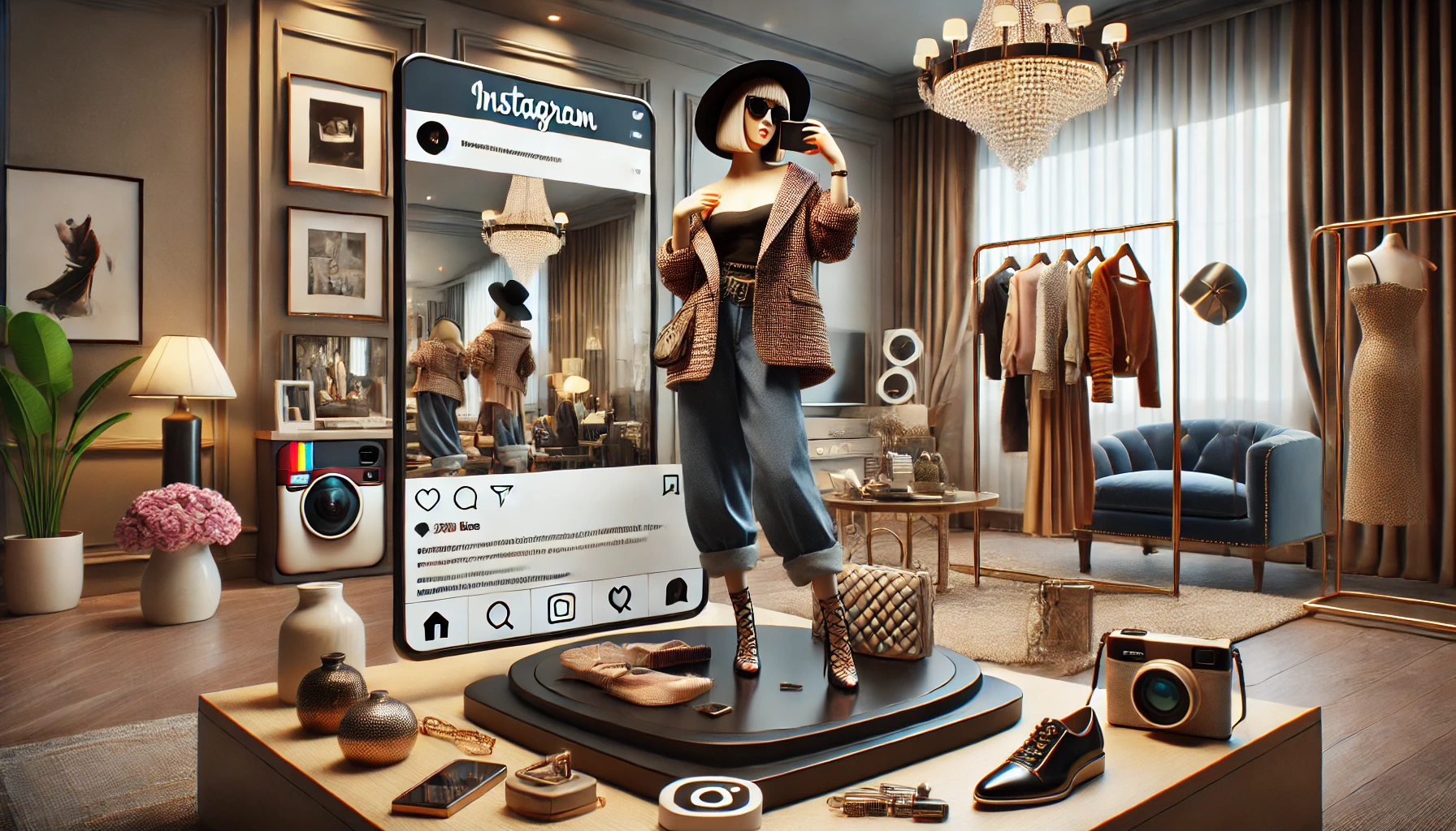 a celebrity using Instagram to influence fashion trends